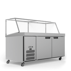 Williams Banksia - 2 door White Prep Counter Refrigerator With Angled Blown Air Well