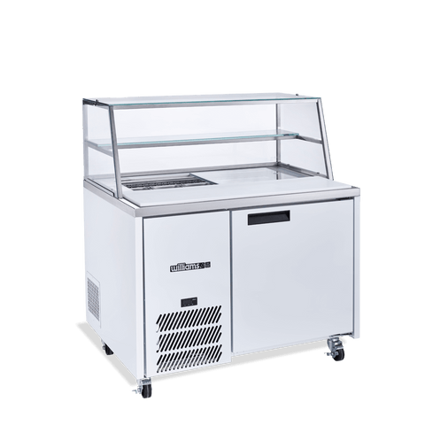 Williams Jade Sandwich - One Door White Prep Counter Refrigerator With Blown Air Well