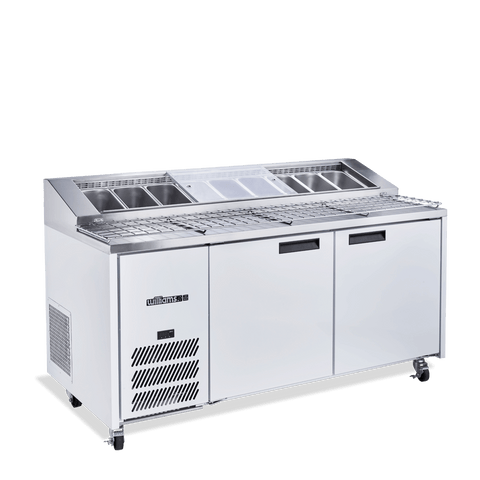Williams Jade Pizza - 2 door White Pizza Prep Counter Refrigerator With Blown Air Well