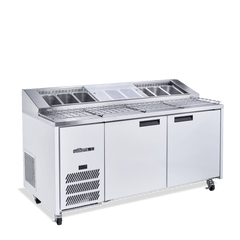 Williams Jade Pizza - 2 door White Pizza Prep Counter Refrigerator With Blown Air Well