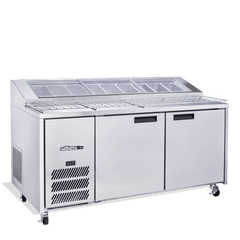 Williams Jade Pizza - 2 door Stainless Steel Pizza Prep Counter Refrigerator With Blown Air Well