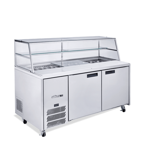 Williams Jade Sandwich - 2 door Stainless Steel Prep Counter Refrigerator With Blown Air Well