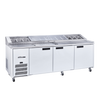 Williams Jade Pizza - 3 door White Pizza Prep Counter Refrigerator With Blown Air Well