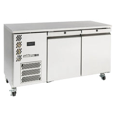 Stainless steel refrigerator with 'Williams' branding on a white background