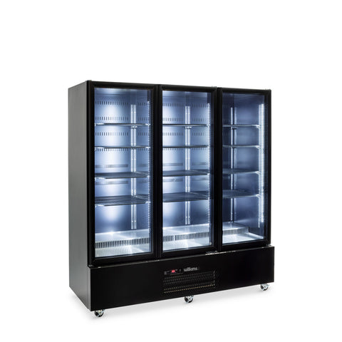 Williams Quartz Star - 3 door Black Upright Display Refrigerator