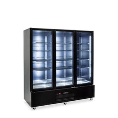 Williams Quartz Star - 3 door Black Upright Display Refrigerator