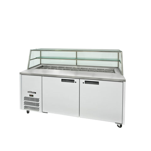 Williams Jade Sandwich - 2 door White Prep Counter Refrigerator With Blown Air Well
