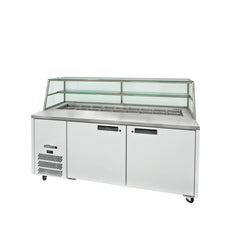 Williams Jade Sandwich - 2 door White Prep Counter Refrigerator With Blown Air Well