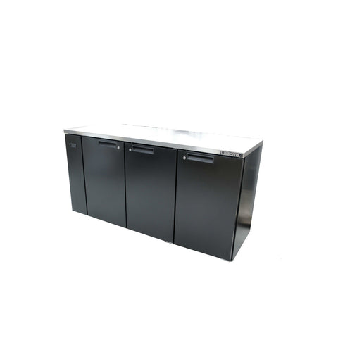 Williams Cameo - 3 Door Black Remote Back Bar Counter Display Refrigerator
