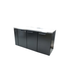 Williams Cameo - 3 Door Black Remote Back Bar Counter Display Refrigerator