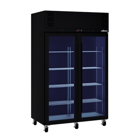 Williams Pearl - 2 door Black Upright Display Refrigerator