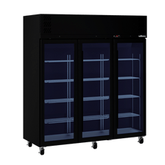 Williams Pearl - 3 door Black Upright Display Refrigerator