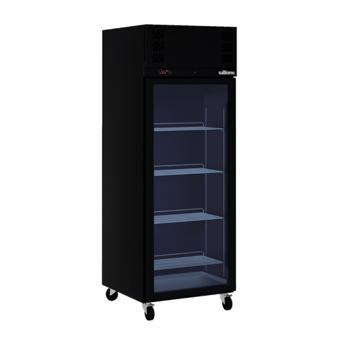 Williams Pearl One Door Black Colorbond Upright Display Refrigerator