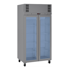 Williams Pearl - Slim 2 door Stainless Steel Upright Display Refrigerator