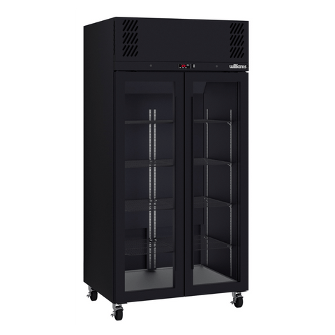 Williams Pearl - Slim 2 door Black Upright Display Refrigerator