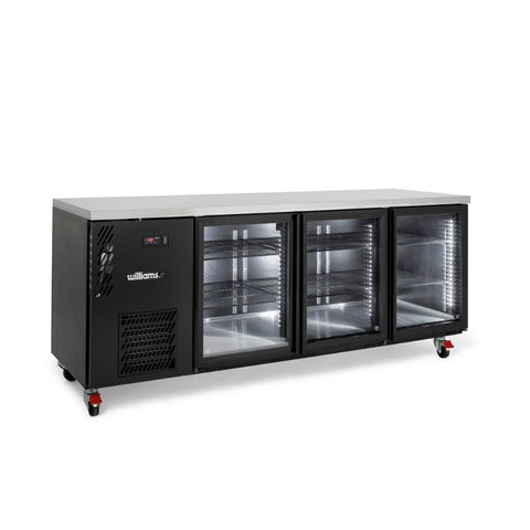 Williams Cameo Mini - 3 door Black Under Counter Display Refrigerator
