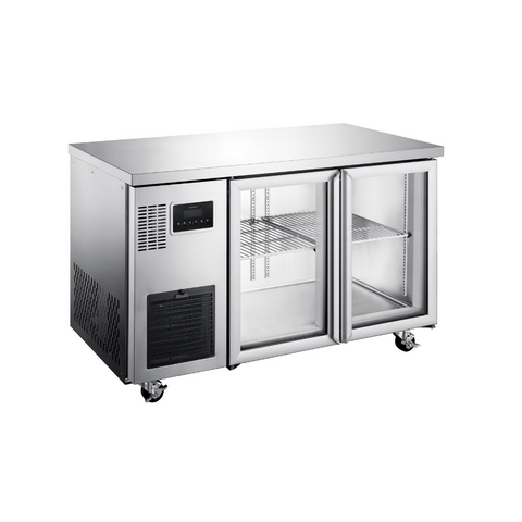 Williams Topaz Under Counter - 2 Door Stainless Under Counter Glass Door Refrigerator