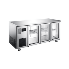 Williams Topaz Under Counter - 3 Door Stainless Under Counter Glass Door Refrigerator