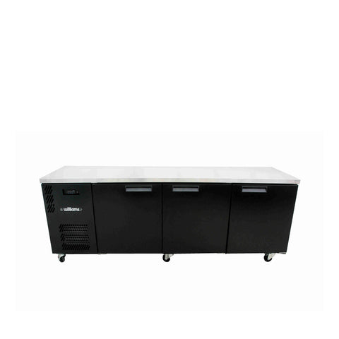 Williams Boronia - 3 door Black Under Counter Display Refrigerator