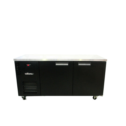 Williams Boronia - 2 door Black Under Counter Display Refrigerator