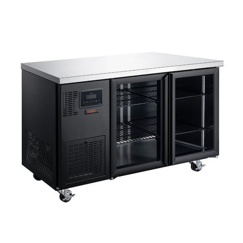 Williams Topaz Under Counter - 2 Door Black Under Counter Glass Door Refrigerator