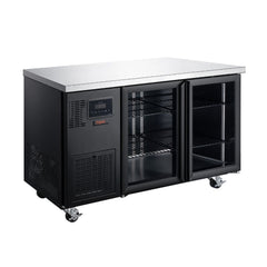 Williams Topaz Under Counter - 2 Door Black Under Counter Glass Door Refrigerator