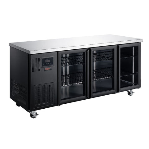 Williams Topaz Under Counter - 3 Door Black Under Counter Glass Door Refrigerator