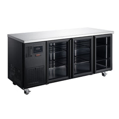 Williams Topaz Under Counter - 3 Door Black Under Counter Glass Door Refrigerator