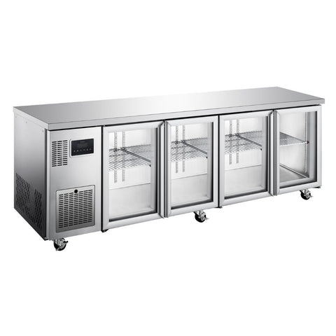 Williams Topaz Under Counter - 4 door Stainless Under Counter Glass Door Refrigerator