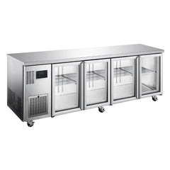 Williams Topaz Under Counter - 4 door Stainless Under Counter Glass Door Refrigerator