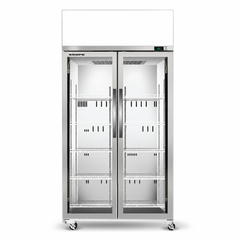 SKOPE TCE1000N two glass door display fridge — front view on white background