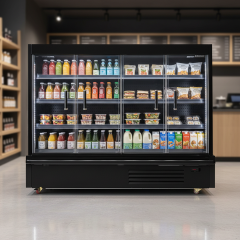 Bromic SVM1875SD-NR Semi Vertical 2 Door Multideck Display Fridge 1875mm