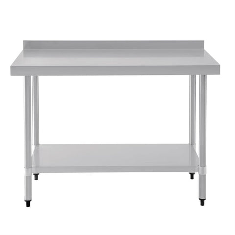Vogue 1200mm Stainless Steel Prep Table with Splashback