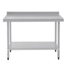 Vogue 1200mm Stainless Steel Prep Table with Splashback