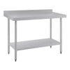 Vogue 1200mm Stainless Steel Prep Table with Splashback