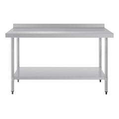 Vogue 1500mm Stainless Steel Prep Table with Splashback