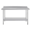 Vogue 1500mm Stainless Steel Prep Table with Splashback