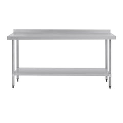 Vogue 1800mm Stainless Steel Prep Table with Splashback