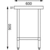 Vogue Stainless Steel Prep Table 900mm T375