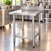 Vogue Stainless Steel Prep Table with Splashback 900mm