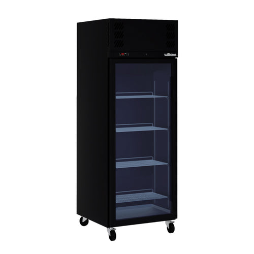 Williams Pearl One Door Black Colorbond Upright Display Refrigerator commercial refrigeration