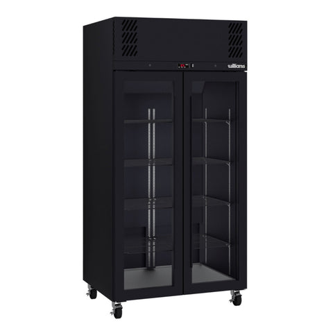 Williams Pearl - Slim 2 door Black Upright Display Refrigerator
