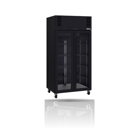 Williams Pearl - Slim 2 door Black Upright Display Refrigerator