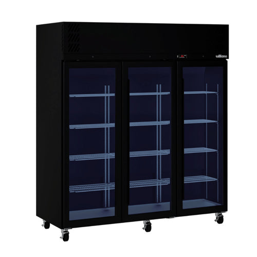 Williams Pearl - 3 door Black Upright Display Refrigerator commercial refrigeration
