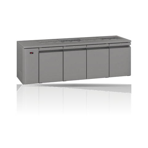 Williams Opal - 4 door Stainless Steel Remote Under Counter Refrigerator With Blown Air Well
