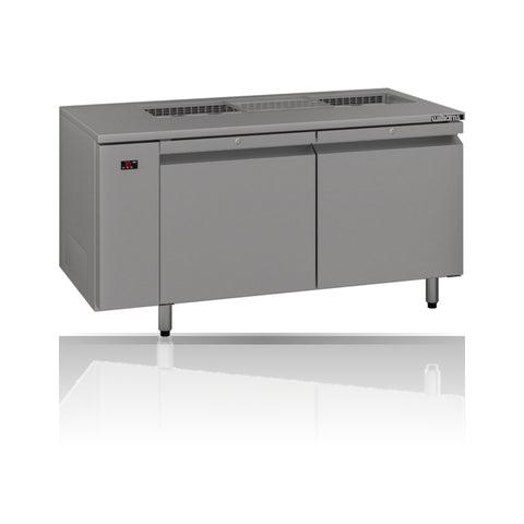Williams Emerald - 2 door Stainless Steel Remote Under Counter Refrigerator With Blown Air Well