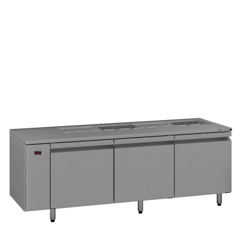 Williams Emerald - 3 door Stainless Steel Remote Under Counter Refrigerator With Blown Air Well