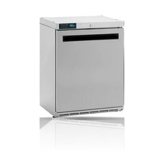 Williams Amber Hydrocarbon - One Door Under Counter Storage Freezer on a crisp white background with mirrored reflection