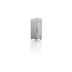 Williams Crystal - One Door Stainless Steel Upright Bakery Retarder on a crisp white background with mirrored reflection