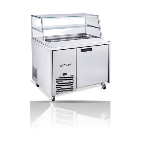 Williams Jade Sandwich - One Door Stainless Steel Prep Counter Refrigerator With Blown Air Well